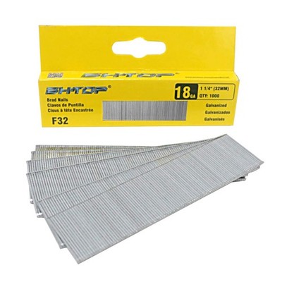 BHTOP F32 1 1/4'' 18 Guage Galvanized brad Nails 1000-Pack