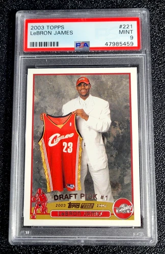 2003 PSA 9 MINT LEBRON JAMES #221 TOPPS ROOKIE CARD RC #1 DRAFT PICK G6597