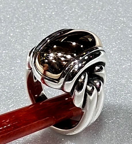 James Avery Sterling Silver 14k Large Knot Ring Gold Dome Size 6.5 Weight 17.4g - 第 23/24 張圖片
