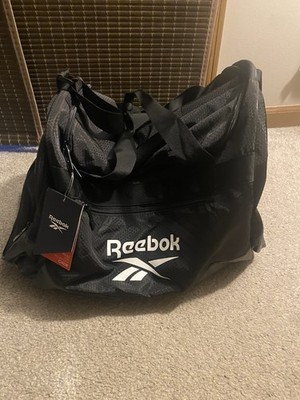 Reebok Cade Large Duffle Gym Bag 45.5L Black/White Zip Adjustable Strap