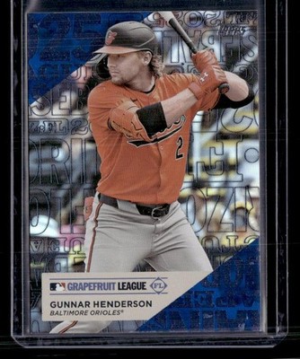 2025 Topps #TG-12 Gunnar Henderson Training Grounds Blue Foil SN
