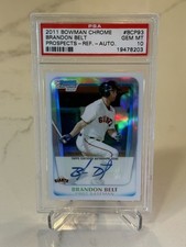 Brandon Belt - 2011 Bowman Chrome #/500 Auto Refractor Prospects Rookie PSA 10