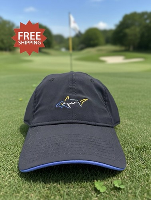 #ad Greg Norman Black w Small Embroidered Shark Logo Strapback Golf Hat Cap New $16.99