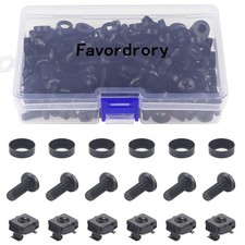 60-Pack M6x16mm Rack Mount Cage Nuts Screws Washers for Server Cabinet