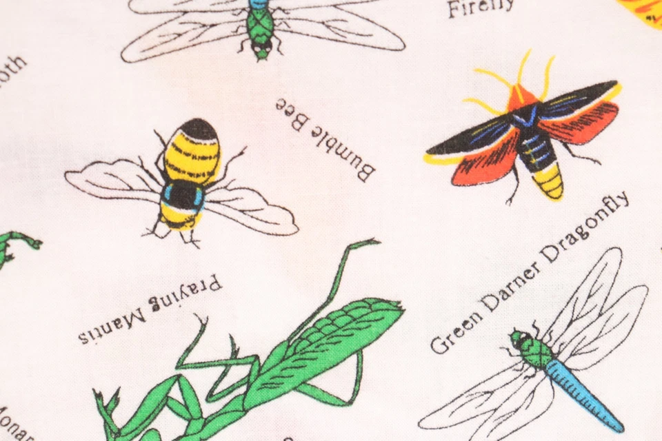 44"L x 44"W Fabric Traditions Bugs Insects Butterfly Grasshopper Ladybug Beetle - Image 2 of 4