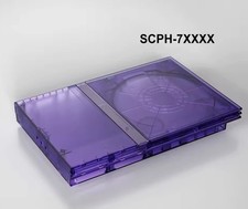 Replacement Housing Shell Casing PS2 Slim Console 70000 Transparent Clear Purple