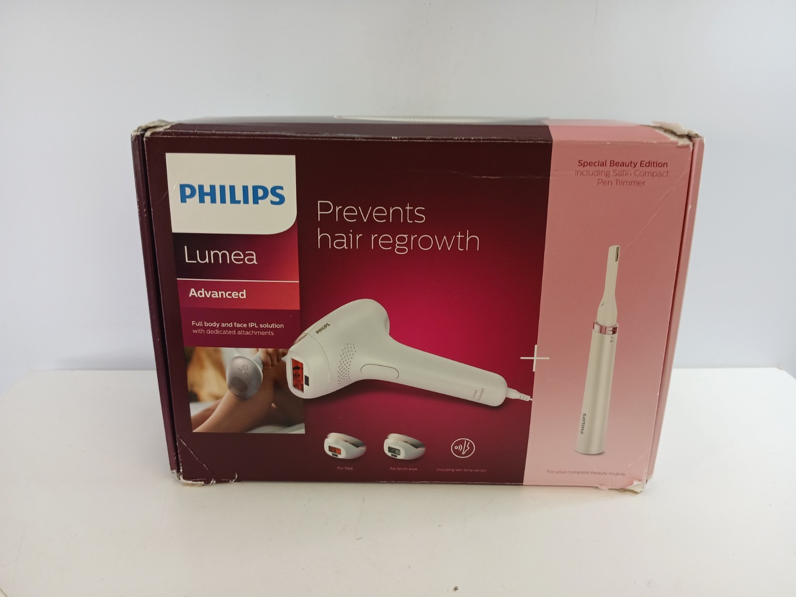 Philips Lumea Advanced IPL Hair Removal System Body and Face Corded Pen Trimmer