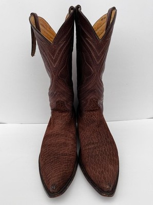 Falconhead Vintage Hippopotamus Leather Cowboy Boots Mens 10.5D USA Rare