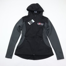 Toyota Gazoo Racing Jacket Womens Large Black Hooded Full Zip Cinch Back NWT