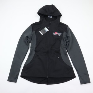 Toyota Gazoo Racing Jacket Womens Medium Black Hooded Full Zip Cinch Back NWT