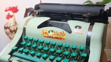 WORKS GREAT Vintage Tom Thumb 1950s Children's Typewriter Olive Green Portable thumbnail