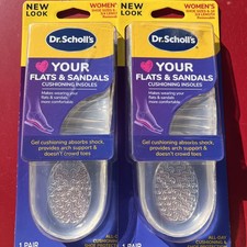 2 Dr. Scholl's Stylish Step Clear Cushioning Insoles for Flats Women's Size 6-10