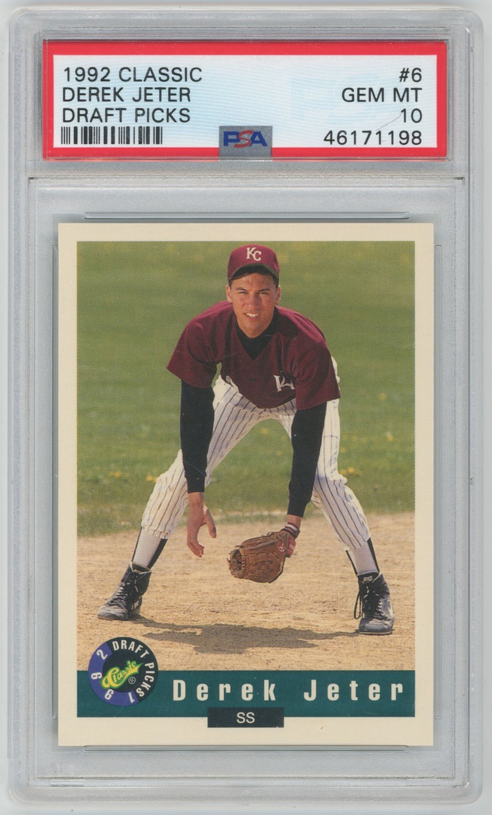 1992 Classic Draft Picks 6 Derek Jeter RC PSA 10 736017