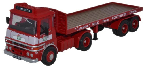 Oxford Diecast 76LV002 ERF LV Flatbed Trailer Carnation