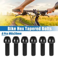 6 Pcs Bicycle Stem Screws for MTB Bike Bicycle Durable M6x20mm Steel Black