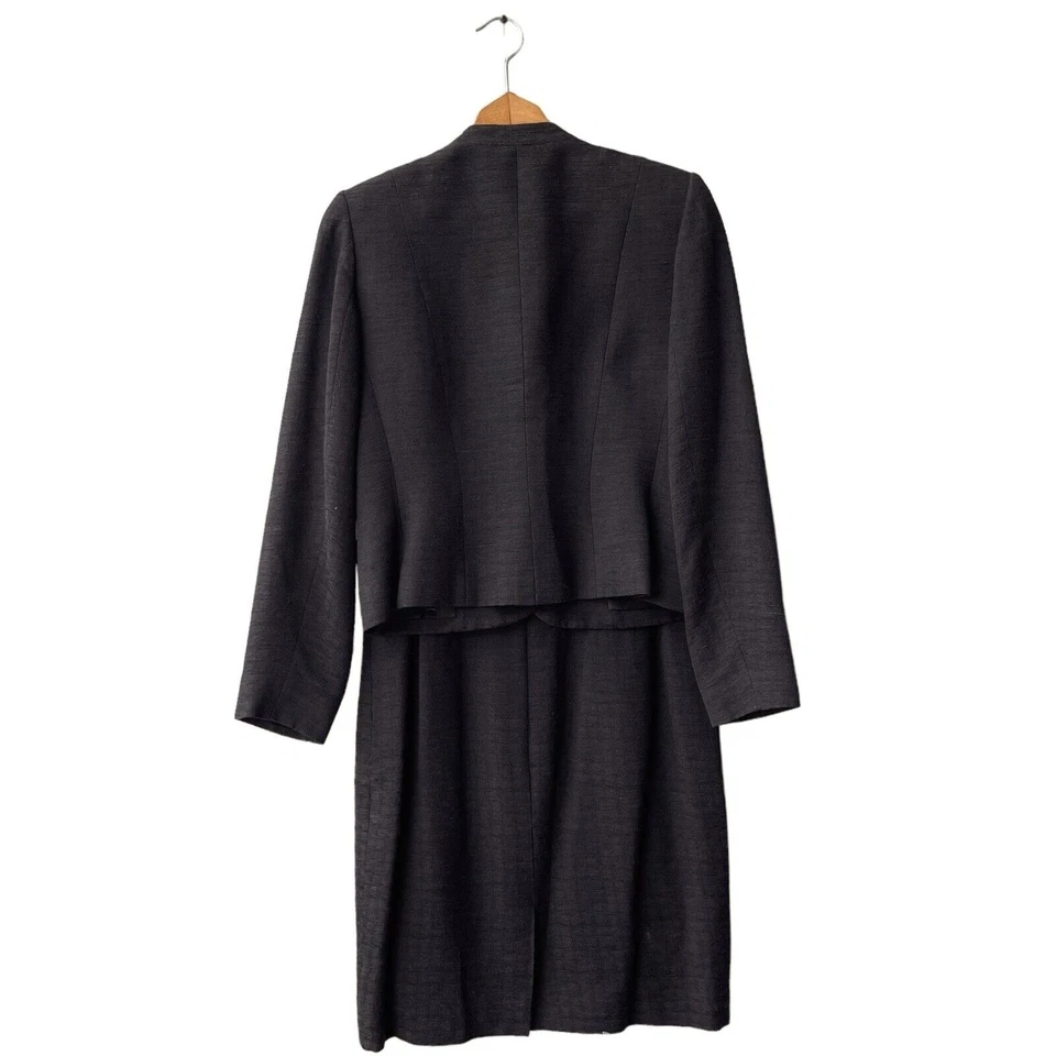 YVES SAINT LAURENT YSL Encore черный текстурированный 2 ПК юбка костюм размер 44 США 12 - Изображение 2 из 3