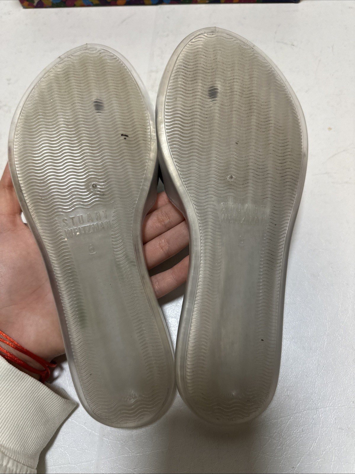 STUART WEITZMAN Bloomed translucent jelly thong W… - image 9