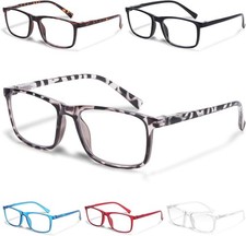 Comfortable Full-Rim Reading Glasses - 1.25 Diopters - 6 Pack for All-Day Use
