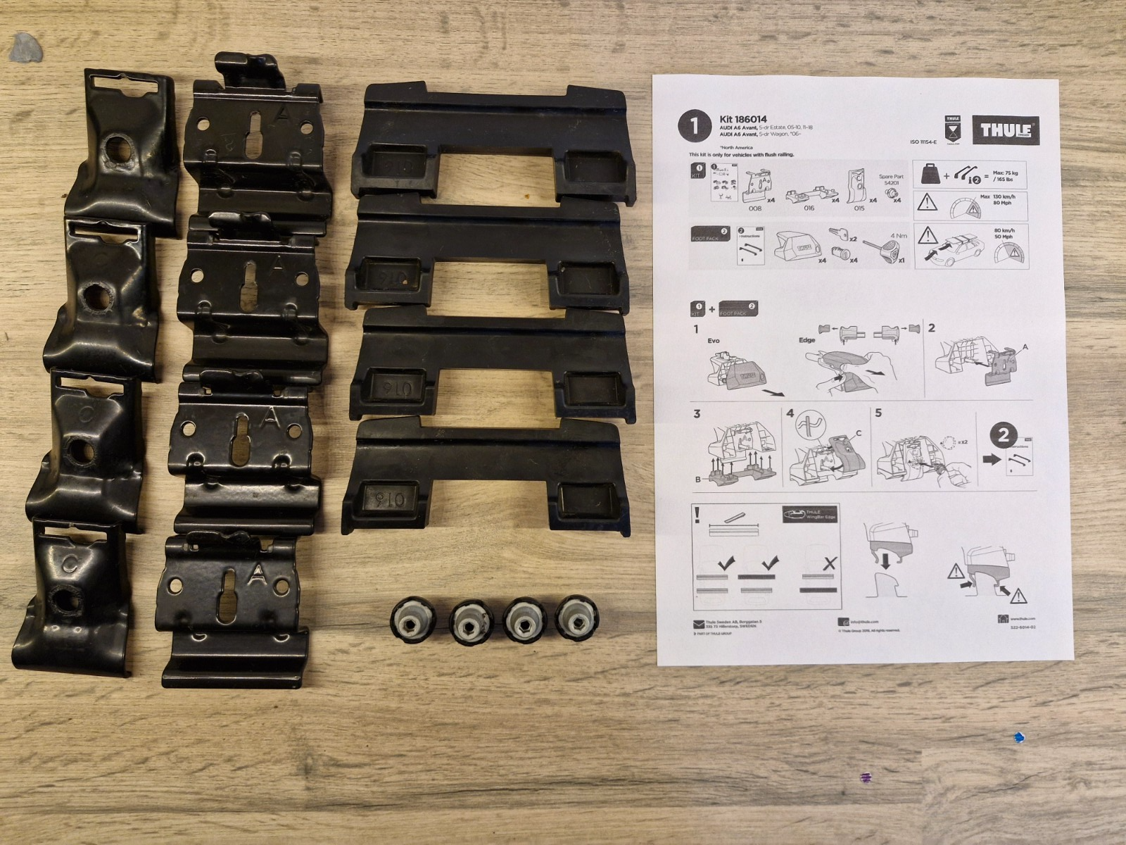 THULE FITTING KIT 6014 used no box fits AUDI A6 Avant, 5-dr Estate, 05-10, 11–18