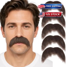 5pcs/Pack Brown Fake Mustache for Men Halloween Self Adhesive Men,