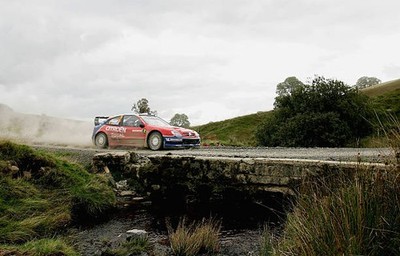 Francois Duval of Belgium Citroen at the second day of the Wales R- 2005 Photo