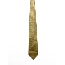 Geoffrey Beene Gold Geometric Diamond Mens Silk Neck Tie Workwear Office Preppy