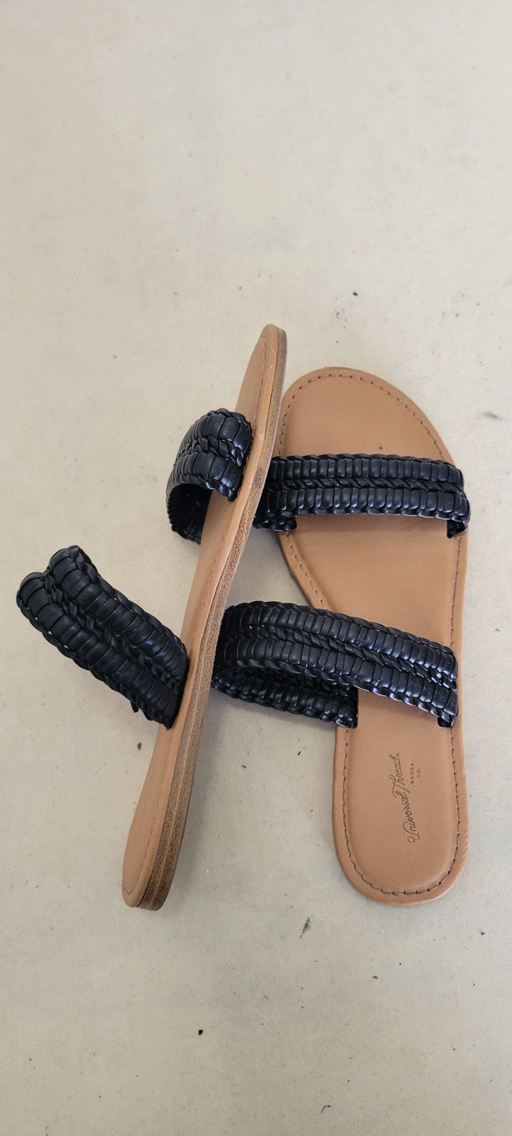 Universal Thread Black Braided Double Strap Slip-… - image 5