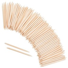 200 Pcs Orange Wooden Sticks for Nails Multifunctional Cuticle Pusher Remover