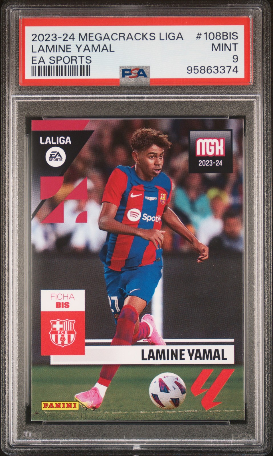 2023-24 PANINI MEGACRACKS LALIGA EA SPORTS #108BIS LAMINE YAMAL PSA 9