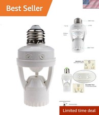 Motion Sensor Light Socket, PIR Motion E26 Screw Bulb Adapter, Adjustable Aut...