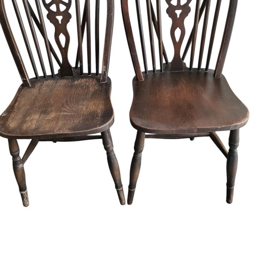 Antique Vintage Oak Wheelback Farmhouse Windsor Dining Chair X2 Please Read - Picture 8 of 16