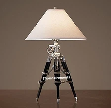 Royal Designer Chrome Nautical Desk Lamp Black Tripod Stand (Lamp Shade is no...