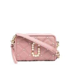 Marc Jacobs NWT The Quilted Softshot 17 in Pink with Pearl Embellishments