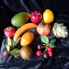 Lot of 11 Realistic Vintage Fake Faux Plastic Fruits Vegetables