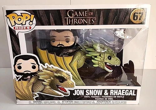 VAULTED RARE Funko Pop! Vinyl: Game of Thrones:  Jon Snow & Rhaegal #67 Dragon