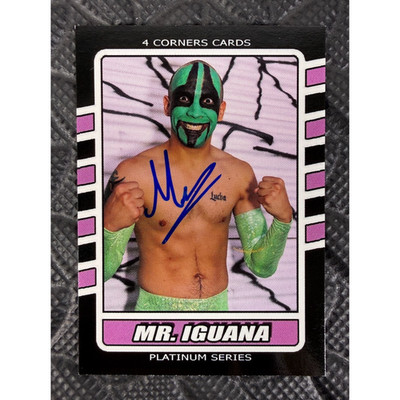 Mr Iguana Signed Lucha Libre Trading Card 4 Corners #C-18 Rookie AAA WWE AEW
