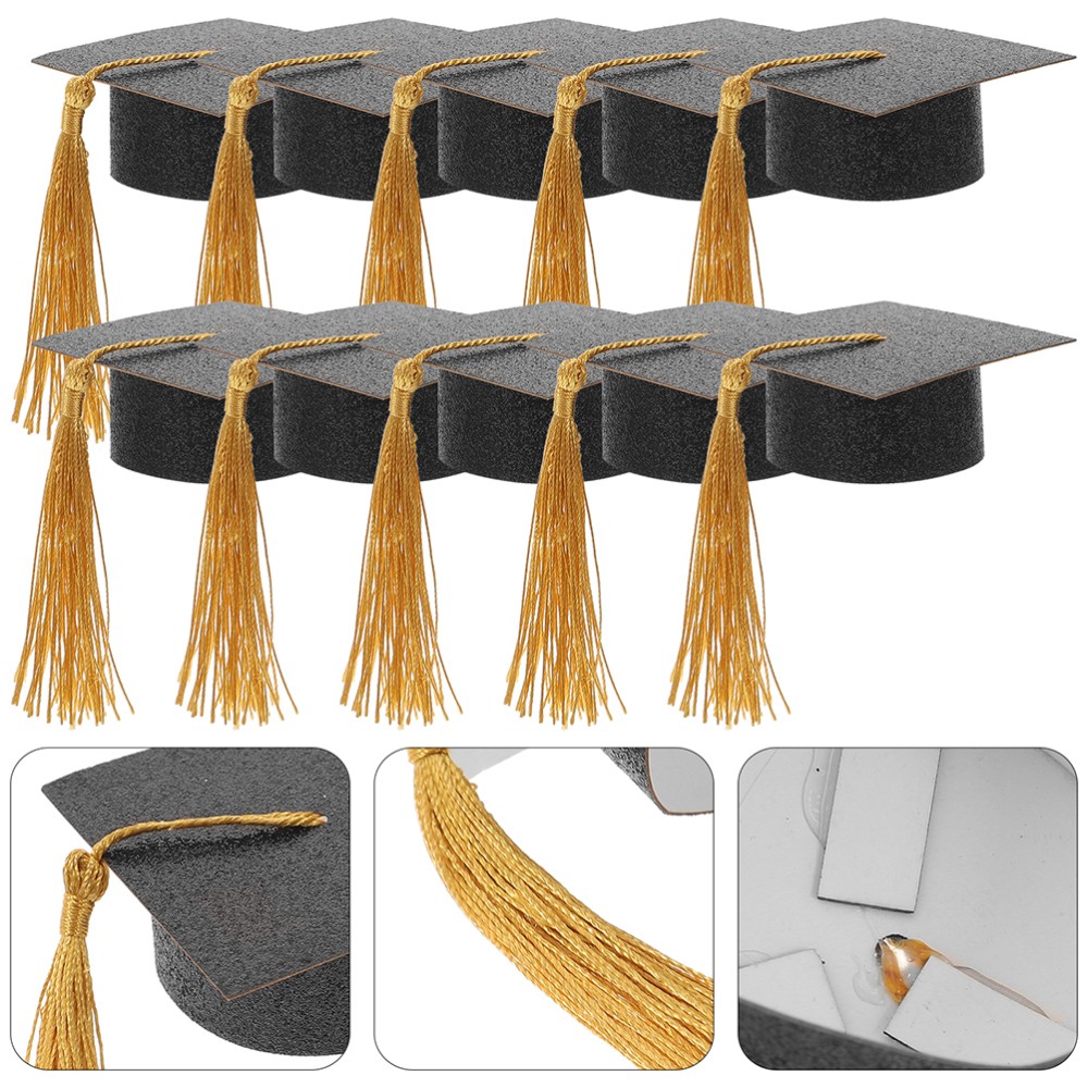 15 Pcs Graduation Party Decorations - Doctor Goblet Wine Bottle Cap Hats