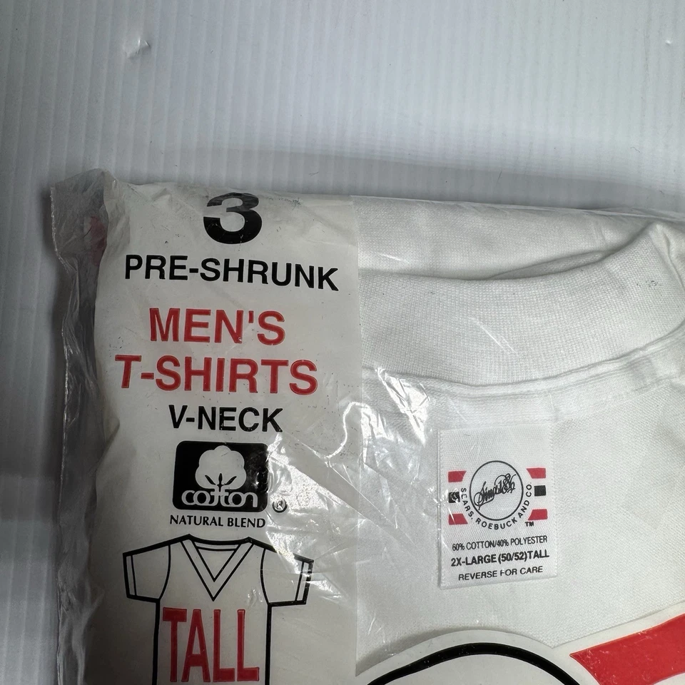 Camiseta SEARS Roebuck And Co cuello en V para hombre 2XL (50-52) ALTA EE. UU. DE COLECCIÓN algodón Foto 2 de 4