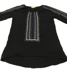 One World Womens Boho Tunic Dress in Black Size PS