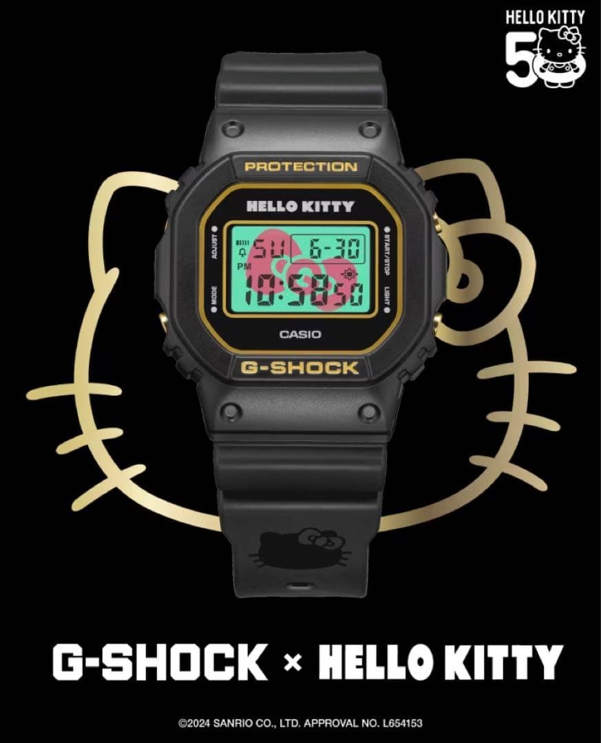 G-SHOCK Hello Kitty 50th Anniversary DW-5600KT24-1JR Black Sanrio