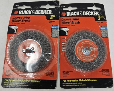 Black & Decker 70-130 3'' Coarse Wheel Brush for Metal Qty 2