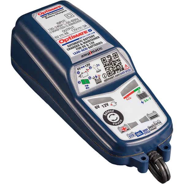 TecMate OptiMate 5 Select Motorcycle Car Battery Optimiser Charger (SAE) 6/12V