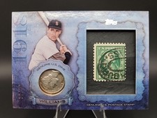 2015 Topps Tedd Williams #CS-50 1918 Coin (Dime) Stamp Card /50