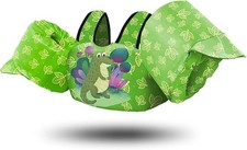 Kids Alligator Swim Vest with Arm Floaties Ages 2 7, 30 55 lbs
