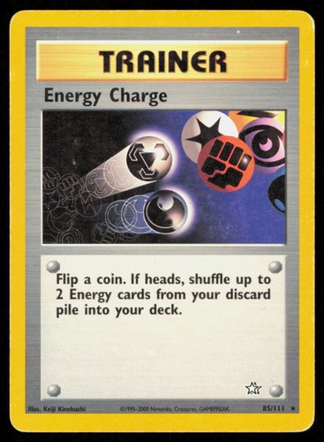 ENERGY CHARGE 85/111 VINTAGE RARE NEO GENESIS POKEMON