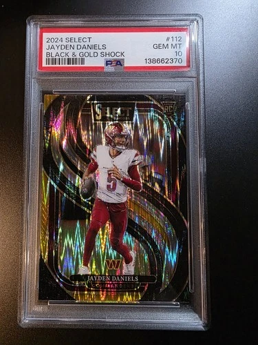2024 Panini Select - Premier Level Jayden Daniels #112 Black & Gold Shock (RC)