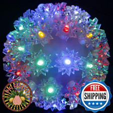 Christmas Lighted Ball 7" Outdoor Hanging Sphere Lights Orb 100 LED Multicolor S