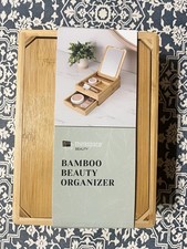 thinkspace BEAUTY Bamboo Beauty Organizer with Mirror  Drawer, Brown