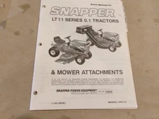 SNAPPER LT11 SERIES 0, 1 TRACTORS & MOWER ATTACHMENTS PARTS MANUAL