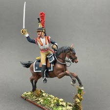 Painted Napoleonic tin toy soldier 1/30, French Officer Cuirassier VID SOLDIERS